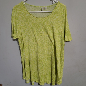 Cato 1X plus size spandex top 14/16 Neon Yellow‎ Green Soft Tunic.Good co…